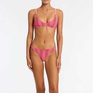 Pink Crochet Triangle Bikini